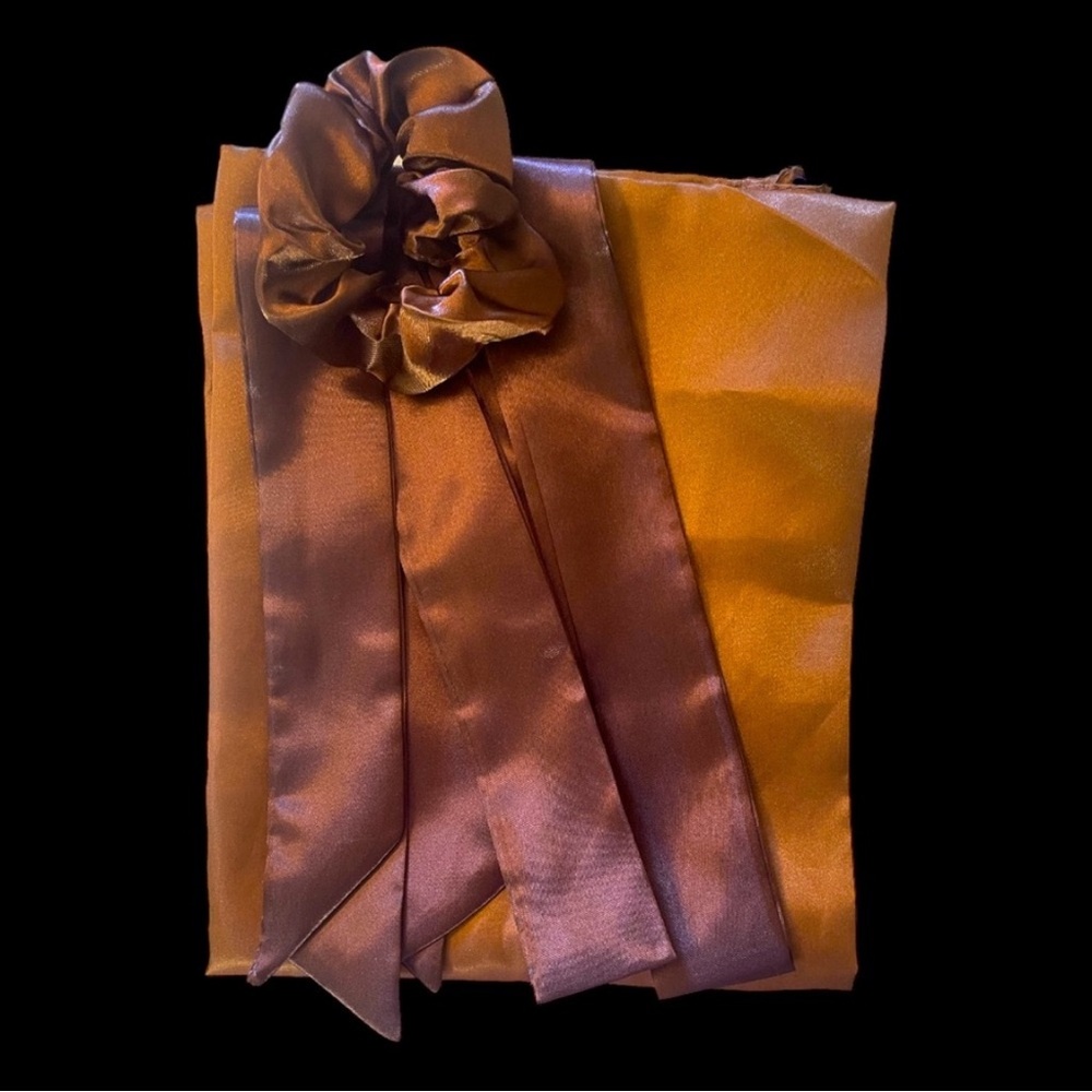 ALL BROWN Bundle: 2x Hi-Quality Luxe Twillies & Lg Handsewn Brown Satin Dustbag